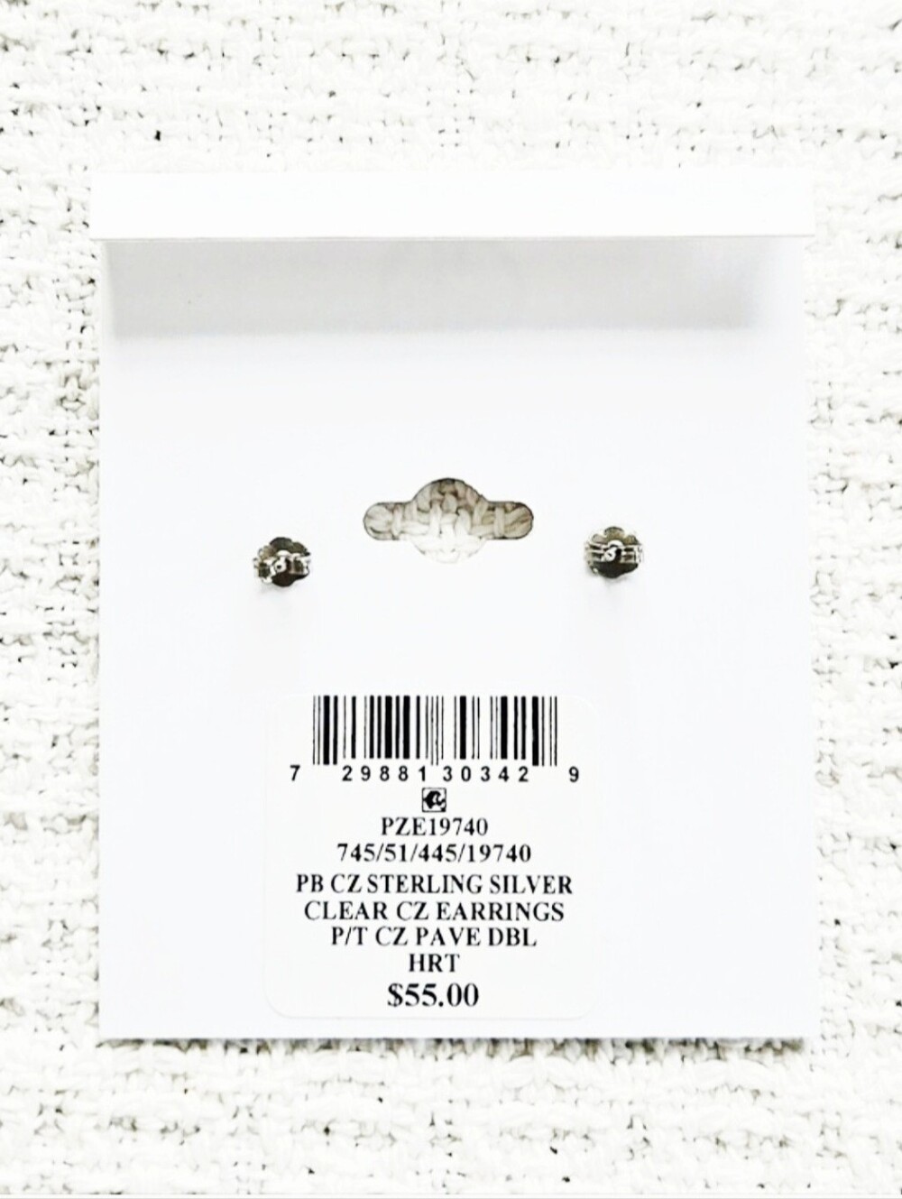 Giani Bernini Sterling Silver Cubic Zirconia Heart Earrings - Post Back - Picture 3 of 3